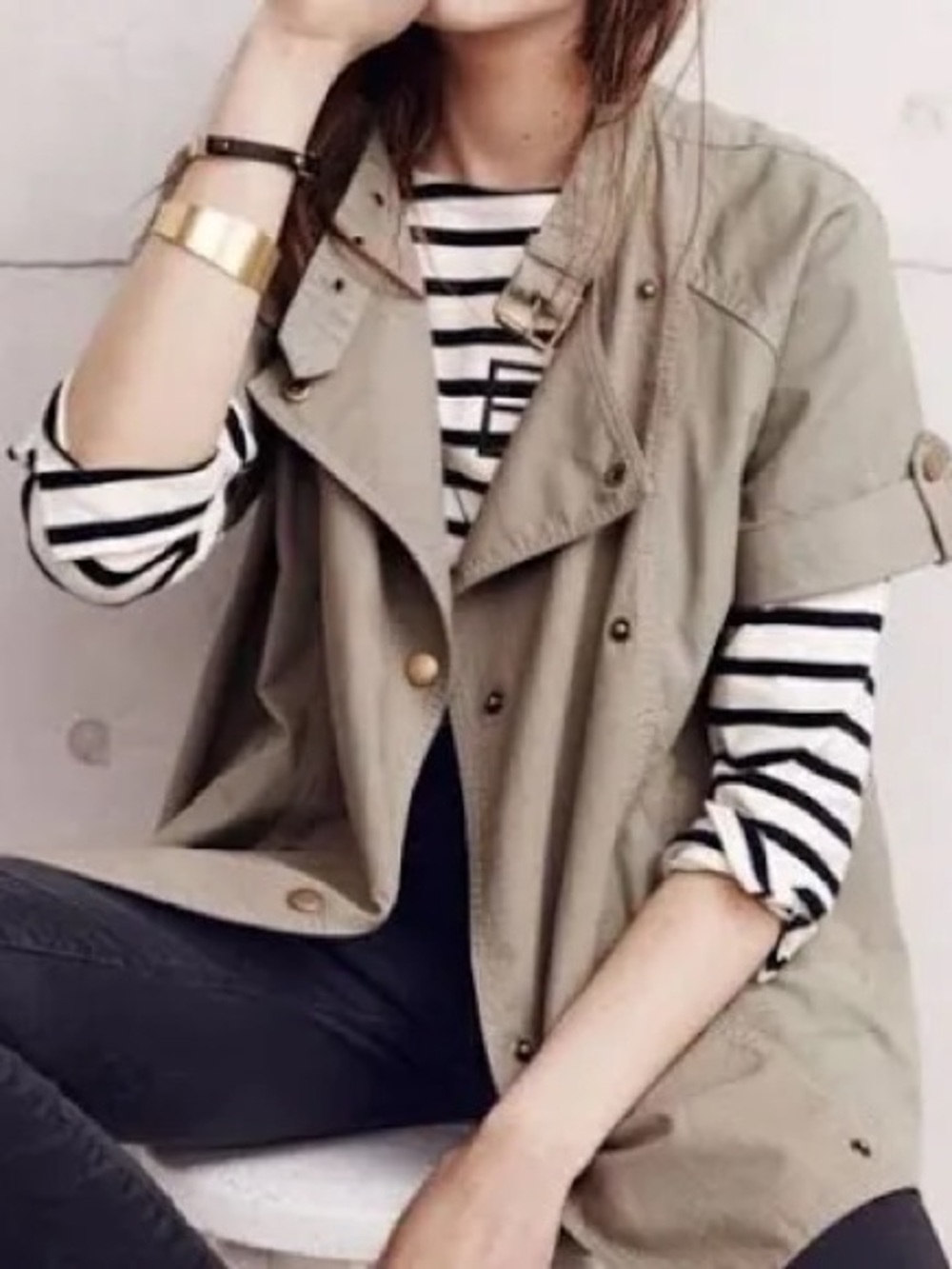 Madewell Khaki Short-Sleeve Utility Jacket